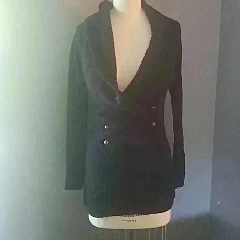 Black tunic length sweater